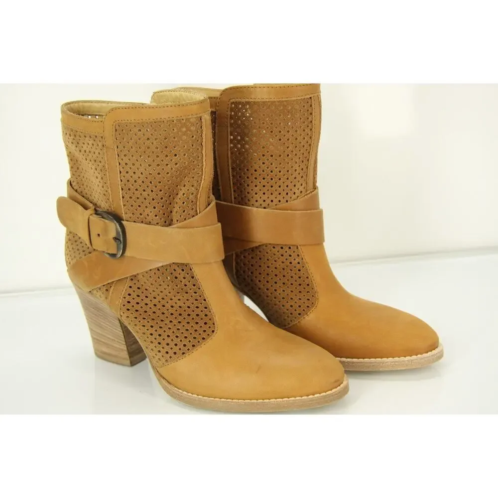Aquatalia by Marvin K Brown Suede Fawn Ankle Boots Size 6.5 NIB Women's $495 Sz